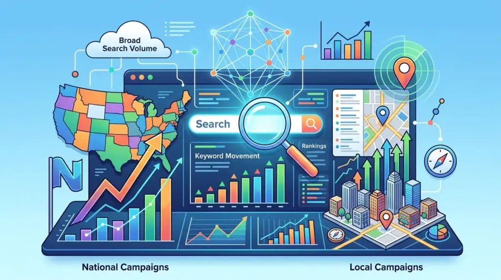 How to Track Keywords for National vs Local Campaigns
